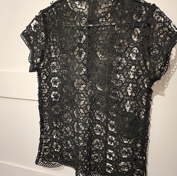 Black crochet lace/crochet top - Picture 1 of 3